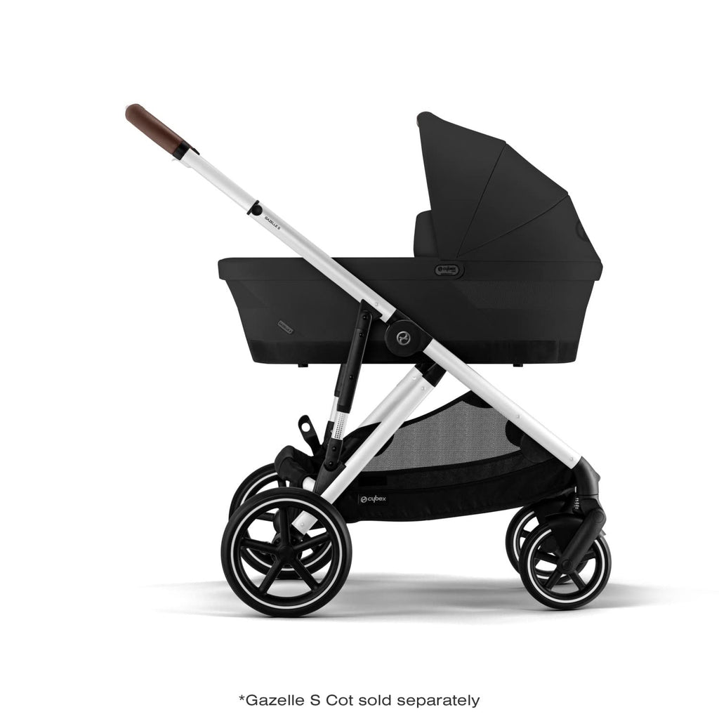 Cybex Gazelle S / eGazelle S Cot Baby Bassinet with Sun Canopy & Easy-Carry Handle Moon Black Zevon