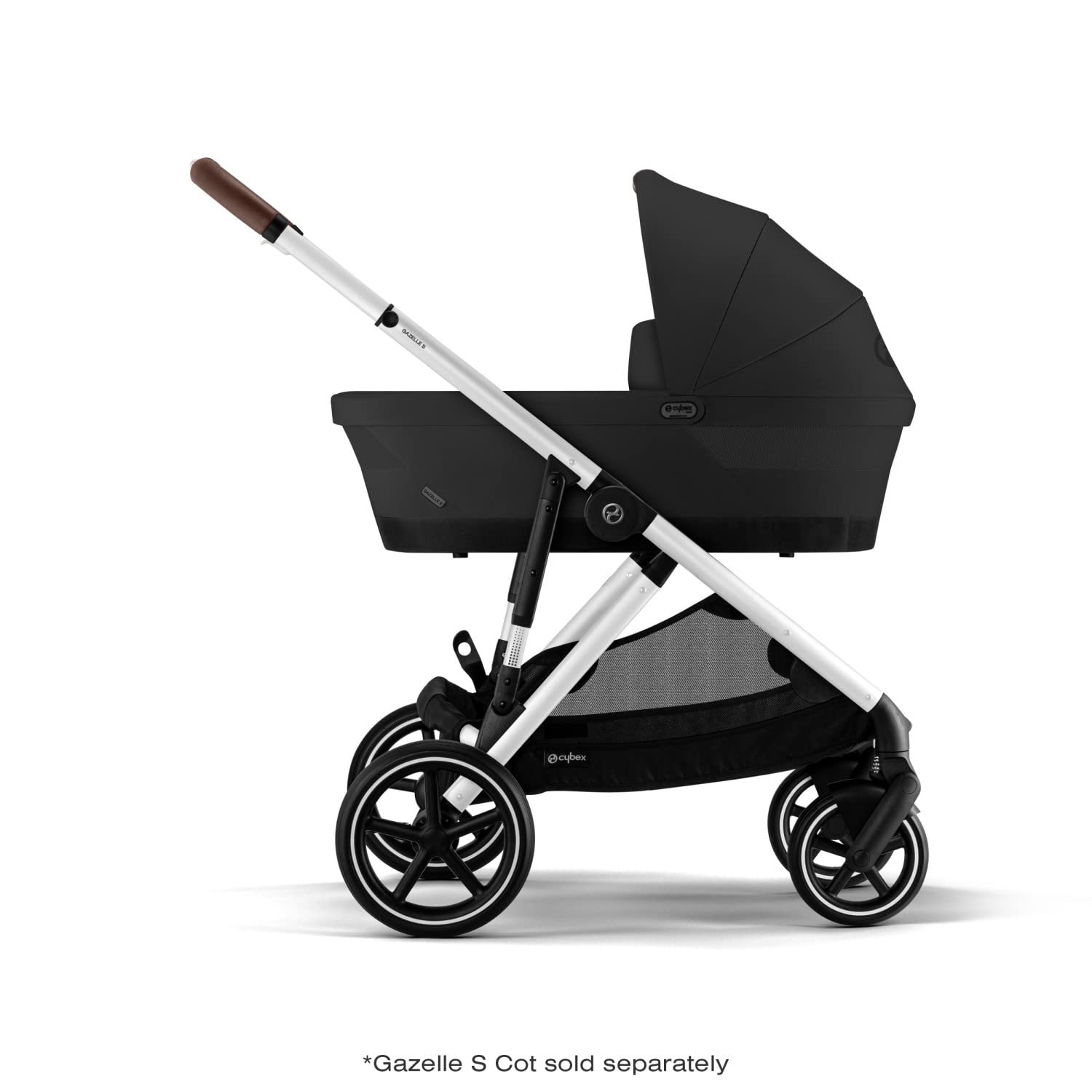 Cybex Gazelle S / eGazelle S Cot Baby Bassinet with Sun Canopy & Easy-Carry Handle Moon Black Zevon