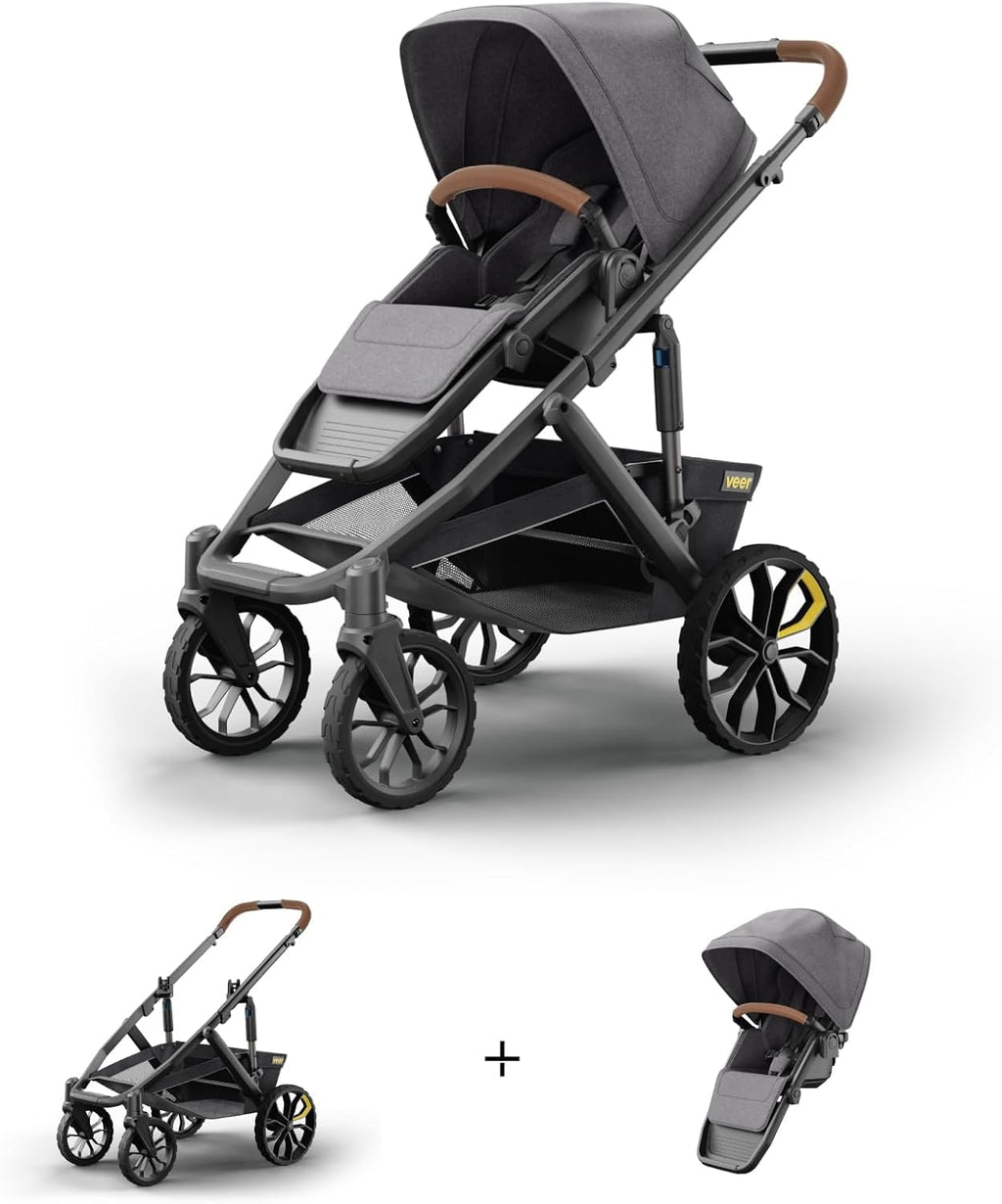 Switch&Roll All-Terrain Convertible Infant to Toddler Stroller Reversible Seat One-Hand Fold Adjustable Suspension & Never-Flat XL Tires Zevon