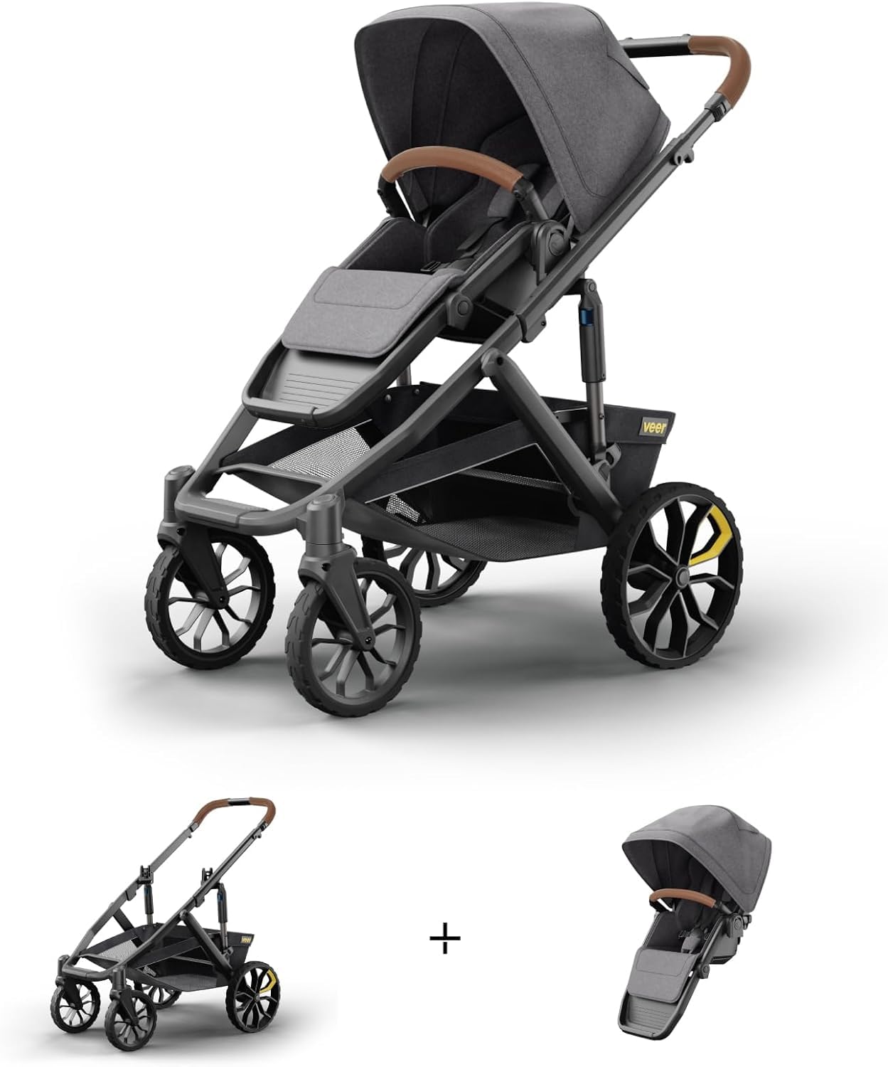 Switch&Roll All-Terrain Convertible Infant to Toddler Stroller Reversible Seat One-Hand Fold Adjustable Suspension & Never-Flat XL Tires Zevon