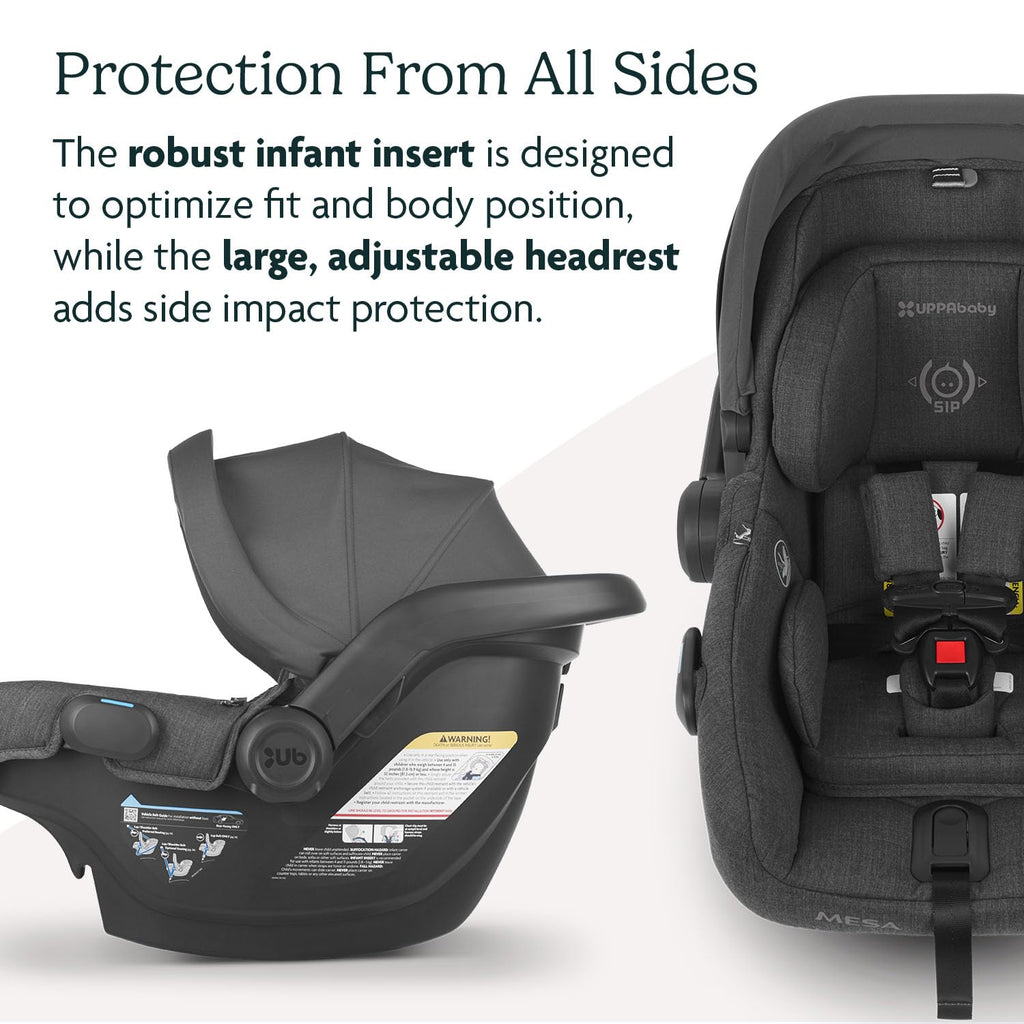 Vista V3 Stroller & Mesa V2 Infant Car Seat Travel System Combo Greyson Charcoal Mélange Zevon