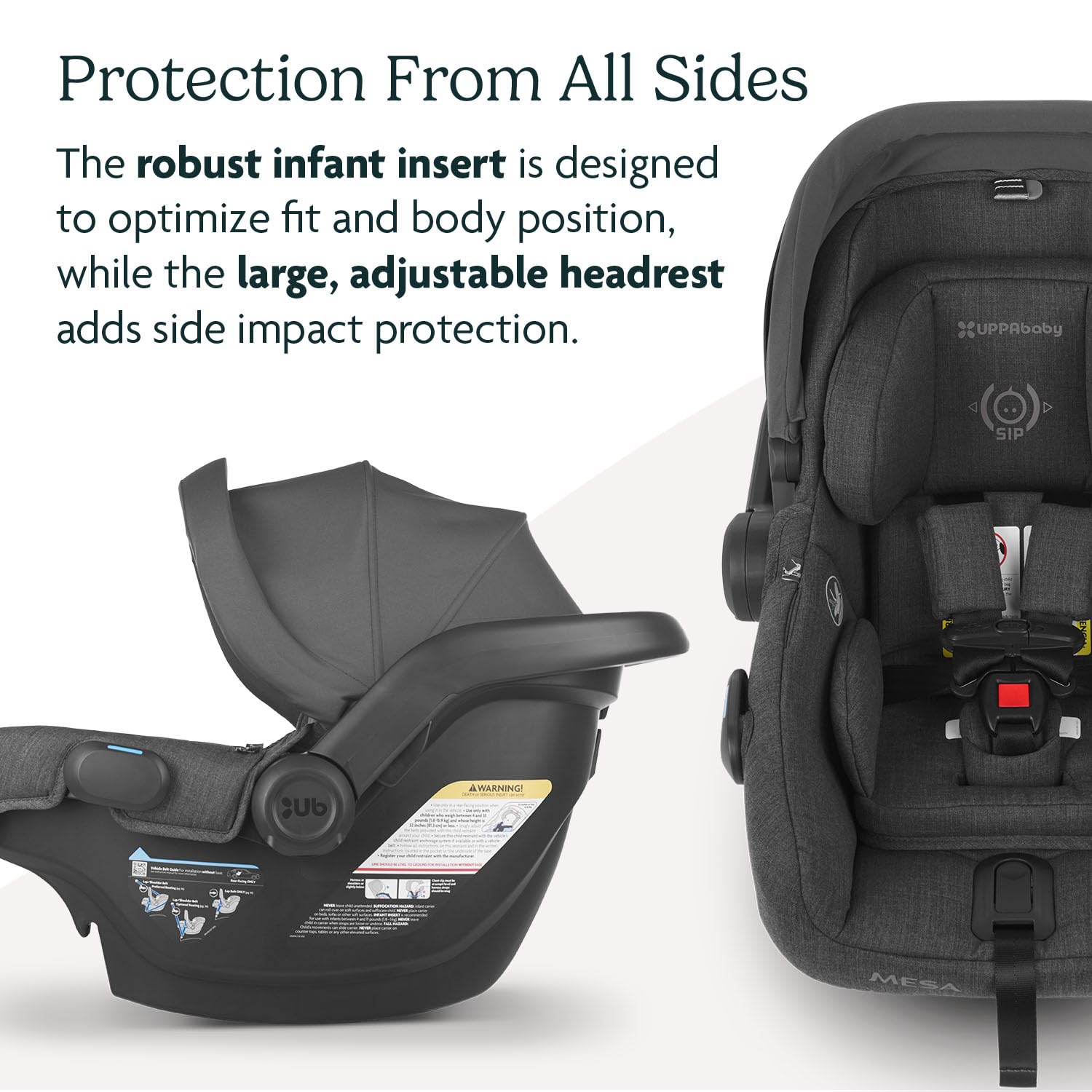 Vista V3 Stroller & Mesa V2 Infant Car Seat Travel System Combo Greyson Charcoal Mélange Zevon