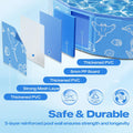 Foldable Kiddie Pool with Detachable UPF 50+ Canopy 47" Portable Non-Slip Kids and Dog Swimming Pool for Backyard Outdoor Play Zevon