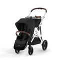 Cybex Gazelle S All-in-One Toddler and Baby Stroller with Over 20 Modular Configurations Near-Flat Recline Moon Black Silver Frame Zevon