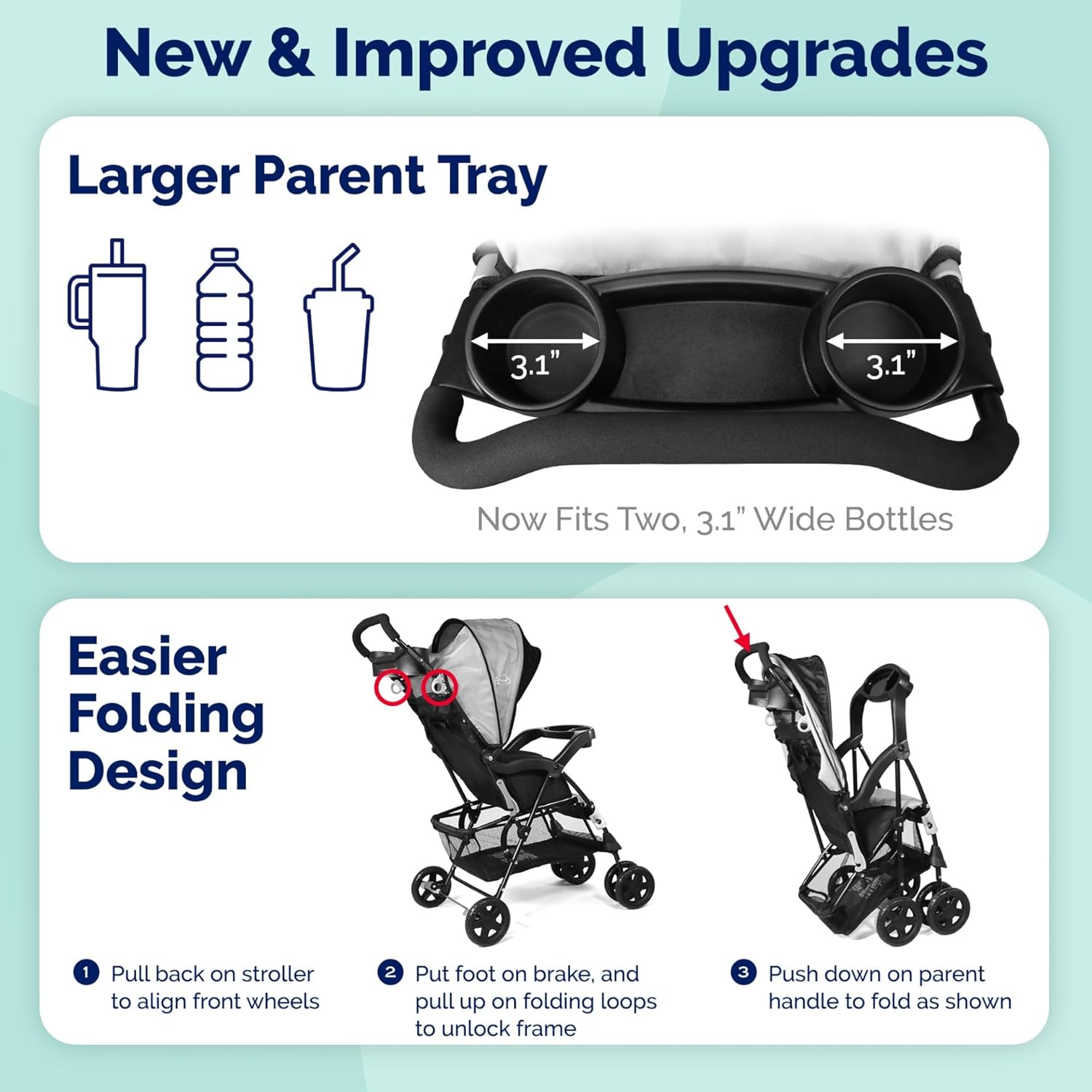 Kolcraft Cloud Plus Lightweight Umbrella Stroller for Toddlers with Reclining Seat Storage Basket & Compact Fold Slate Gray Zevon