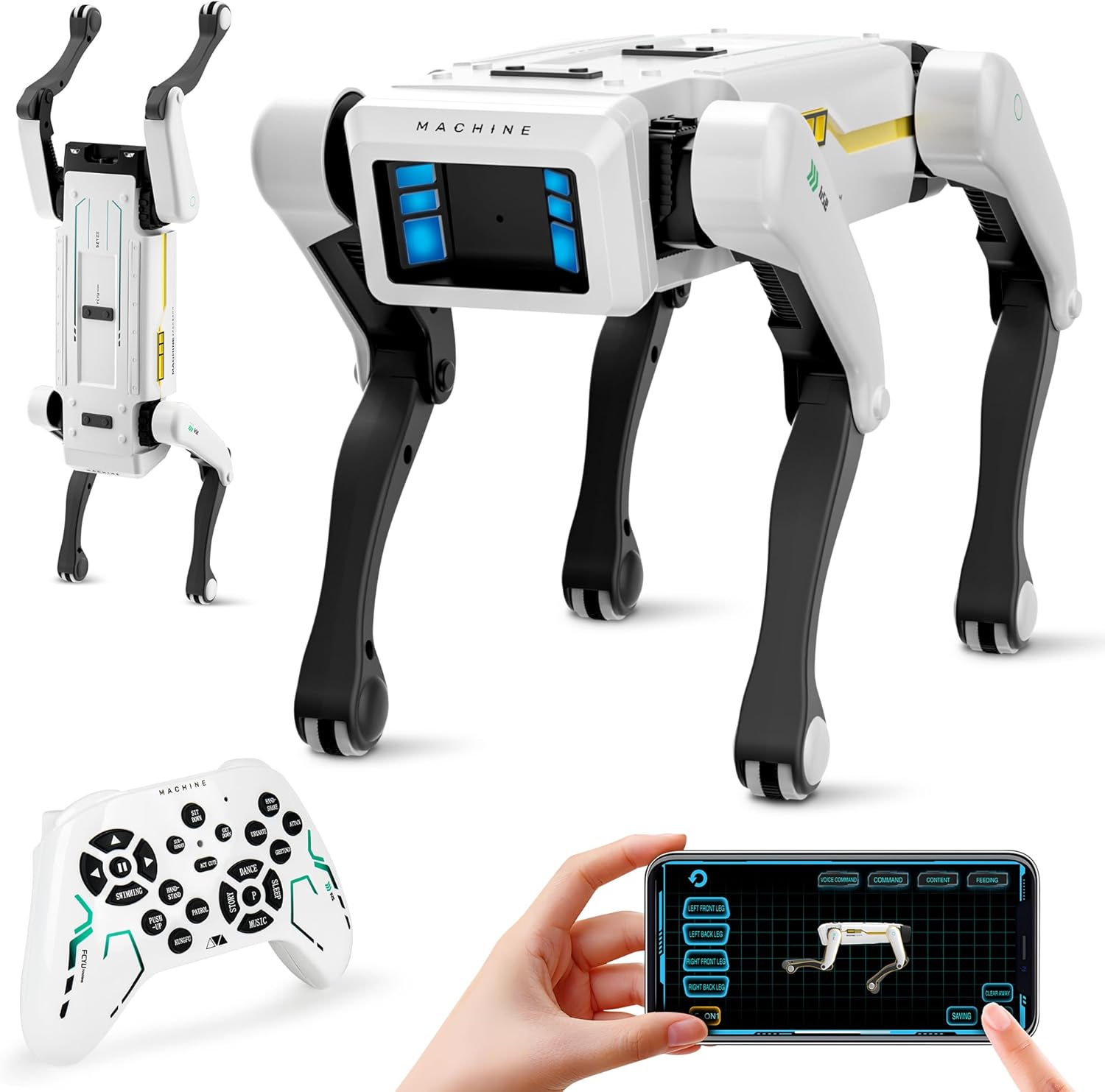 Dingdongwu Smart Robot Dog Interactive STEM Pet with Voice Control 30+ Actions & APP Programming Zevon