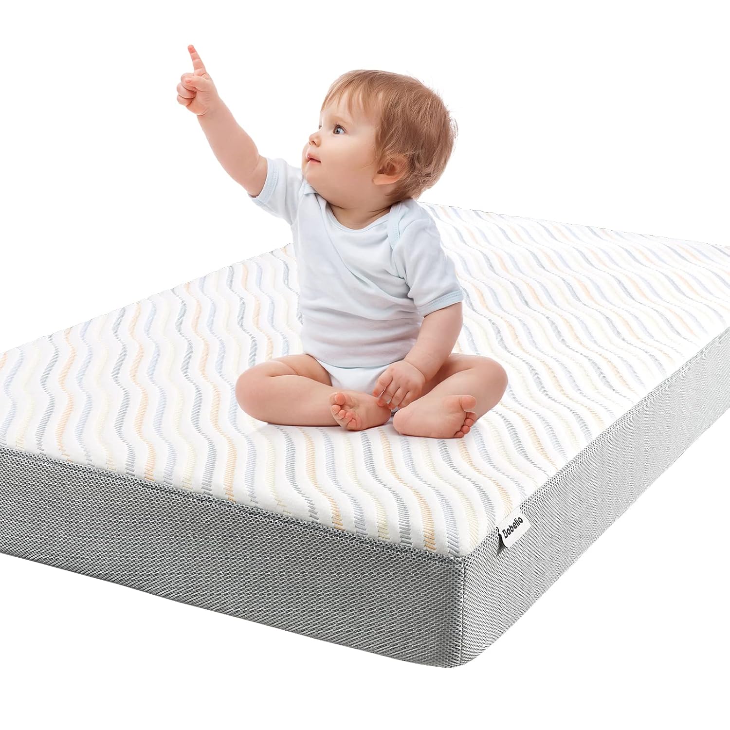 Biobased Dual-Sided Crib and Toddler Mattress CertiPUR-US with Removable Waterproof Machine-Washable Cover 52"x27.5"x5" Zevon