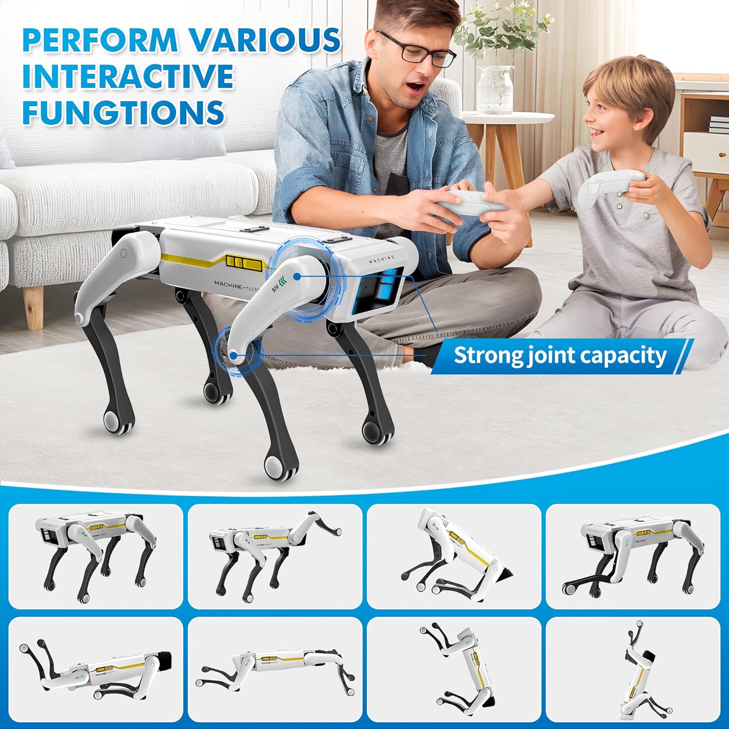 Dingdongwu Smart Robot Dog Interactive STEM Pet with Voice Control 30+ Actions & APP Programming Zevon