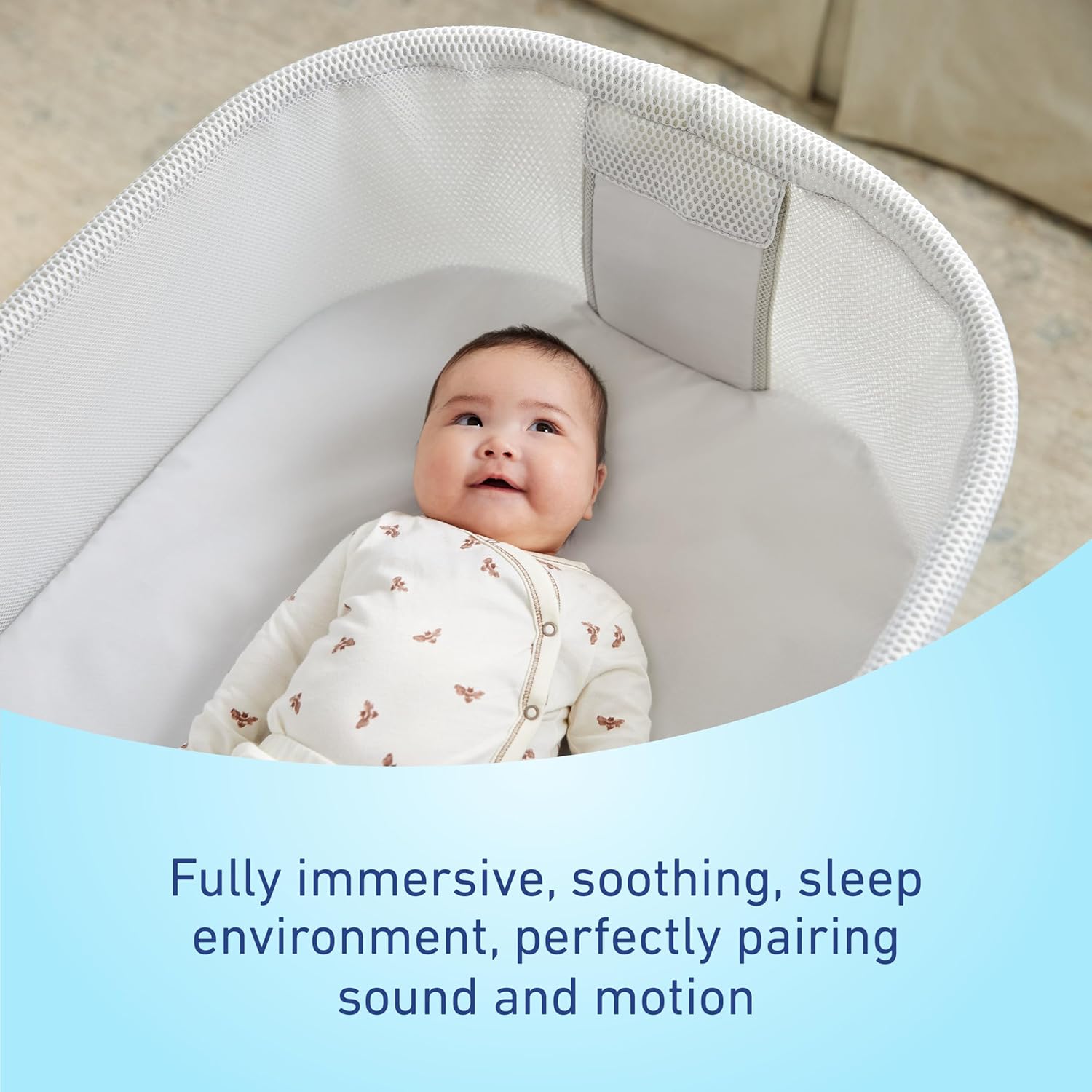Graco SmartSense Soothing Baby Bassinet Automatically Detects and Responds to Cries for Newborns Up to 6 Months Zevon